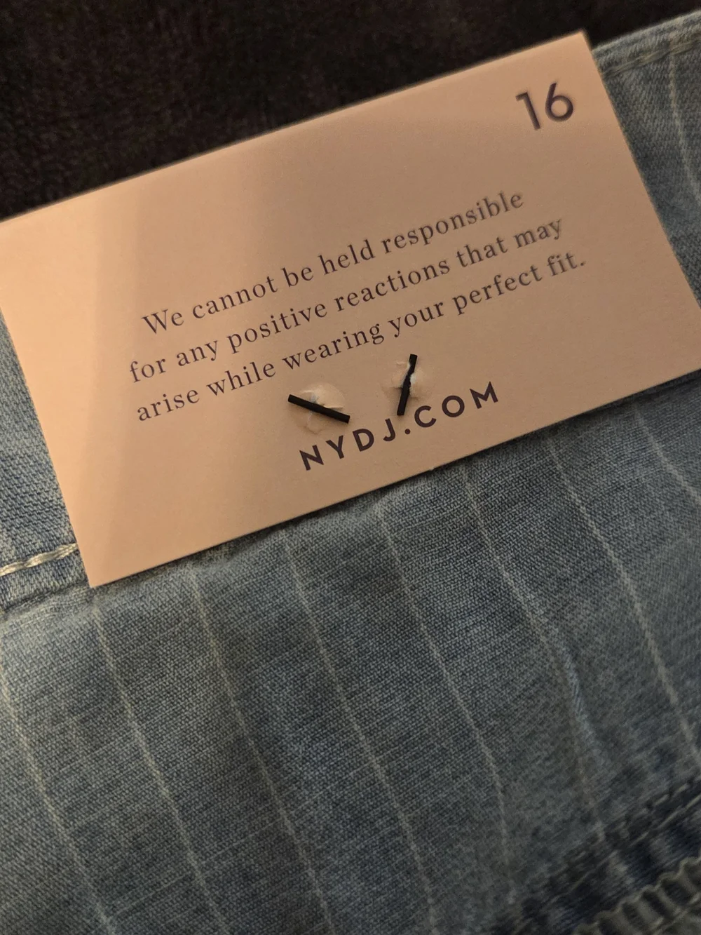 Brand New- NYDJ Relaxed Straight Light Blue with stripes 100% Lyocell Jeans - Picture 4 of 12